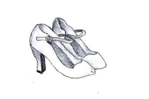Hand-drawn illustration of shoes by Alicia