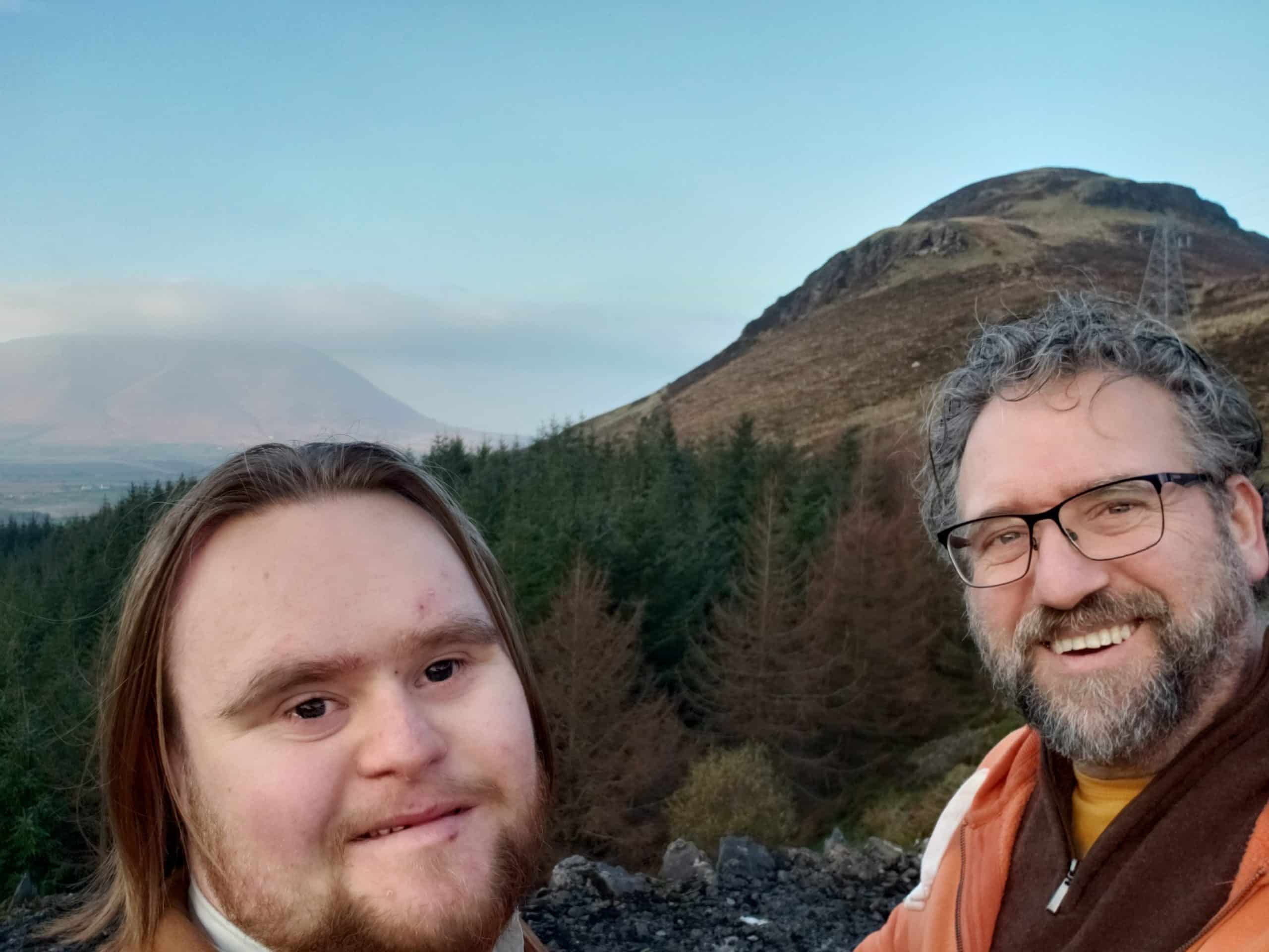 Fionn and Jonathan (aka Fionnathan) walking in the mountains