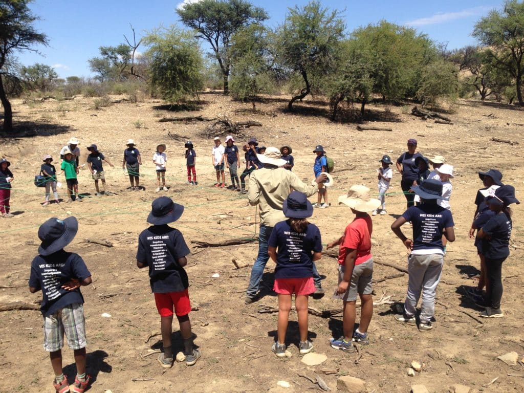 The students play interactive games, such as building a 'web of life,' to better understand the interrelatedness of the natural world (Image Credits: Giraffe Conservation Foundation).